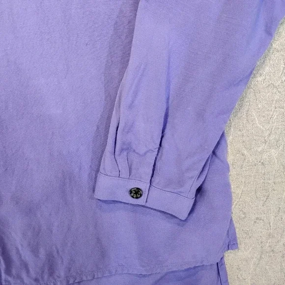 My  Style Women's Purple Long Adjustable Sleeve Button Down Size XL - Picture 7 of 13